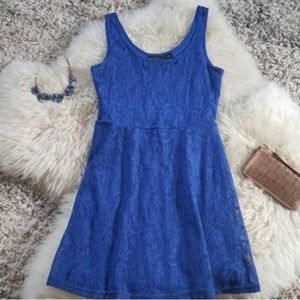 Blue Lace Fit & Flare Skater Dress Size Small P